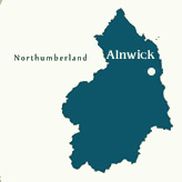 map of northumberland showing Alnwick