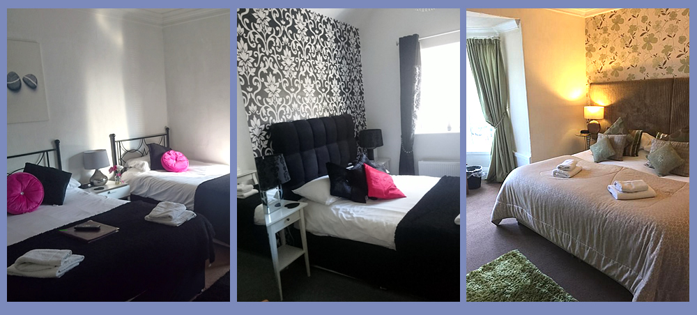 Pictures of the guest house together with scenes 
from Alnwick, including the castle and The Alnwick Garden
